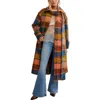 Free People Dalton Plaid Wool Coat In Multi