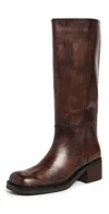 Free People Dana Distressed Pull On Boots Cognac In Brown