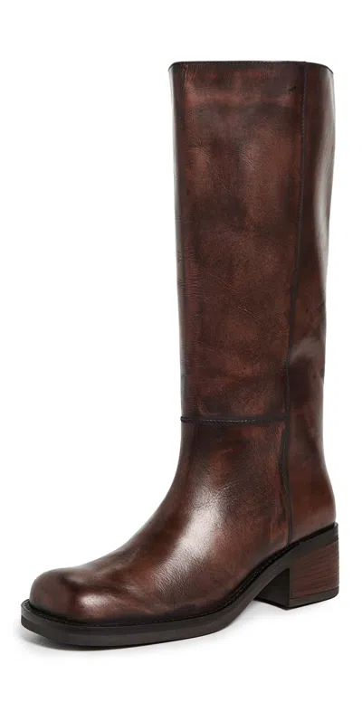 FREE PEOPLE DANA DISTRESSED PULL ON BOOTS COGNAC