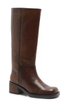 Free People Dana Distressed Pull On Boots Cognac In Multi