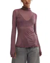 Free People Dance All Night Long Sleeve Top In Mauve