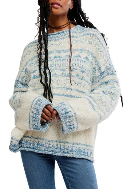 Free People Dani Oversize Cotton Blend Sweater In Multi