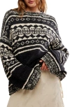 Free People Dani Oversize Cotton Blend Sweater In Black
