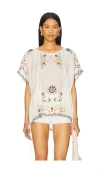 Free People Danielle Floral Embroidered Tunic In Ivory