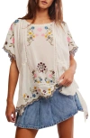 Free People Danielle Floral Embroidered Tunic In Cloud Dancer