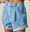 Free People Danni Roll Cuff Denim Shorts In Multi
