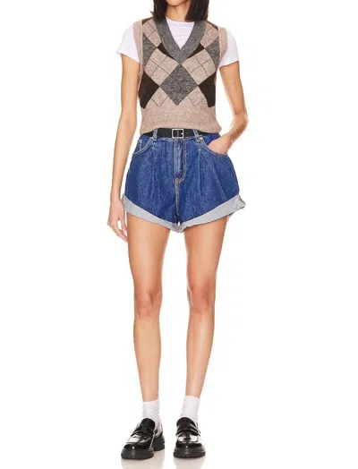 Free People Danni Shorts In Stargaze In Blue