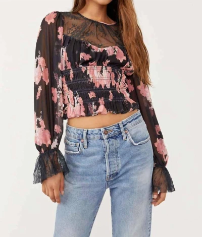 Free People Daphne Blouse In Midnight Combo In Black