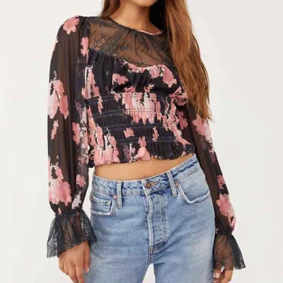 FREE PEOPLE DAPHNE BLOUSE IN MIDNIGHT COMBO