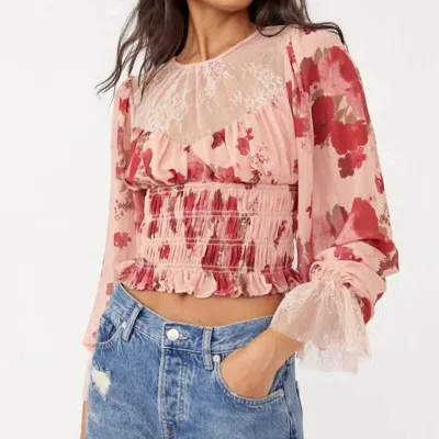 Free People Daphne Blouse In Pink