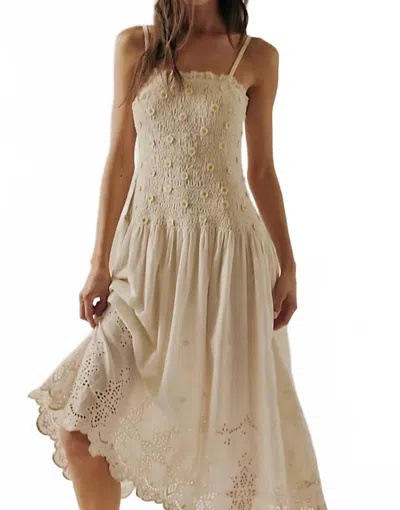 Free People Daphne Midi Dress In Tea Combo In Neutral