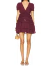 Free People Darcy Mini Dress In Maroon In Animal Print