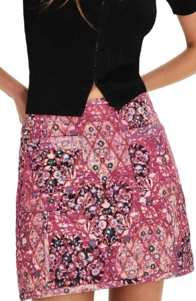 Free People Darla Quilted Cotton Miniskirt In Sweetheart Combo - Tapestry