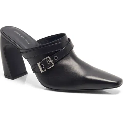 Free People Date Night Heeled Mules In Black