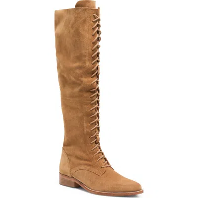 Free People Davey Over The Knee Boot In Camel Suede
