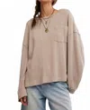 Free People Dawson Pocket Thermal Sweater In Smooth Stone In Neutral