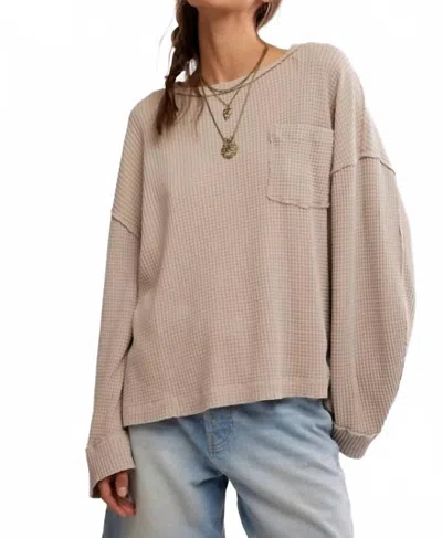 Free People Dawson Pocket Thermal Sweater In Smooth Stone In Neutral