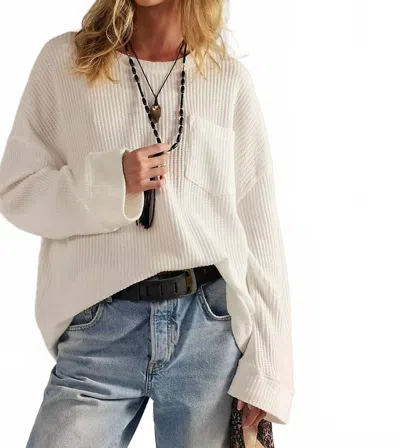 Free People Dawson Pocket Thermal Top In Clean Ivory In Neutral