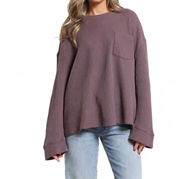 Free People Dawson Thermal Top In Choco Grape In Multi