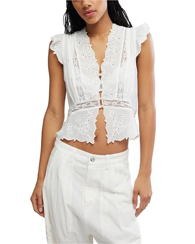 Free People Day Dreamer Eyelet Trim Top In White