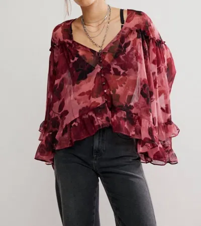 Free People Day Dreaming Ruffle Trim Top In Multi