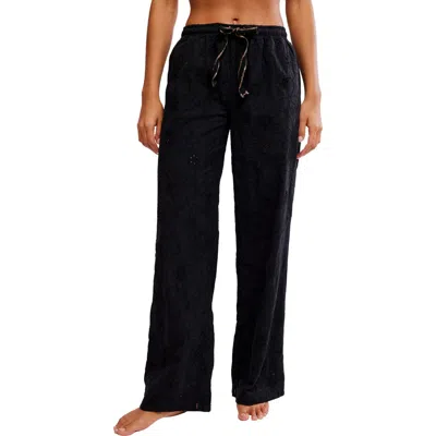 Free People Day Drift Eyelet Pajama Pants In Black