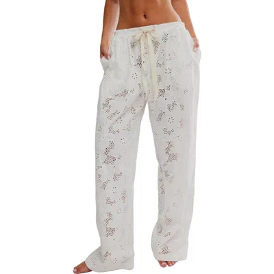 Free People Day Drift Eyelet Pajama Pants In White