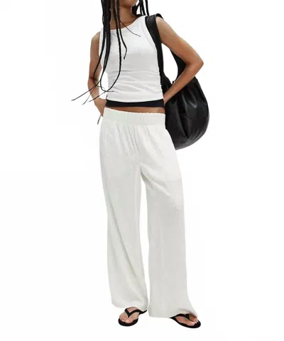 Free People Day's End Linen Pull-on Pant In Clean Ivory In White