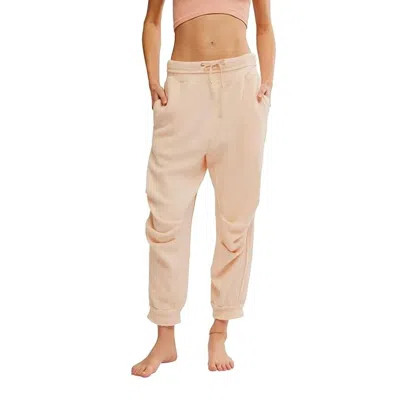 Free People Day Off Fleece Jogger Pants In Tender Peach In Multi