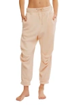 Free People Day Off Fleece Joggers In Tender Peach