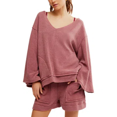 Free People Day Off Fleece Pullover In Wild Ginger