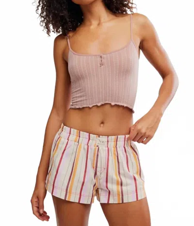 Free People Day To Day Mini Boxer Pajama Shorts In Purple