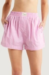Free People Day To Day Boxer Shorts In Pink