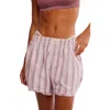 Free People Day To Day Flannel Boxer Pajama Shorts In Multi
