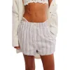 Free People Day To Day Flannel Boxer Pajama Shorts In Multi