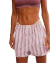 Free People Day To Day Flannel Boxer Pajama Shorts In Pink