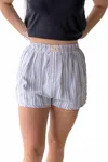 Free People Day To Day Flannel Boxer Shorts In Grey Combo In Multi