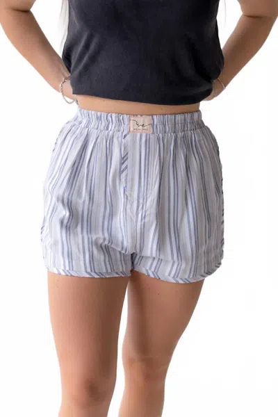 Free People Day To Day Flannel Boxer Shorts In Grey Combo In Multi