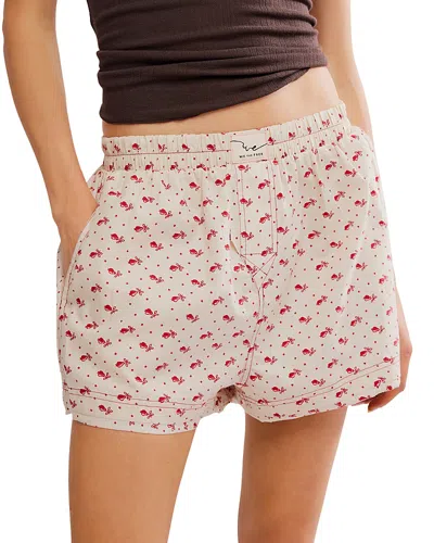 Free People Day To Day Floral Boxer Shorts In Sand