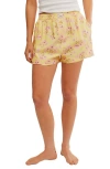 Free People Day To Day Floral Boxer Shorts In Sunflower Combo