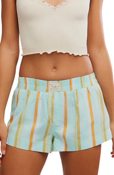 Free People Day To Day Mini Boxer Pajama Shorts In Gold