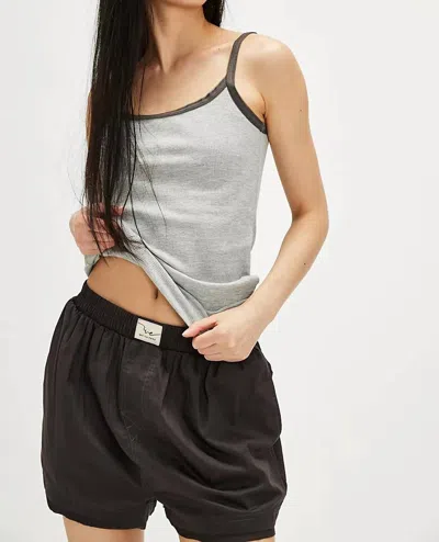 Free People Day To Day Solid Boxer In Washed Black