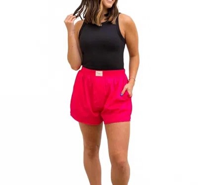 Free People Day To Day Solid Boxers In Pink Peacock In Red