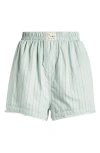 Free People Day To Day Stripe Boxer Shorts In Misty Combo