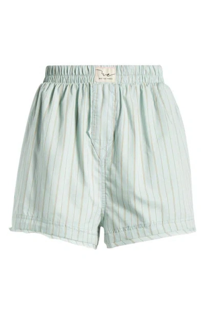 Free People Day To Day Stripe Boxer Shorts In Misty Combo