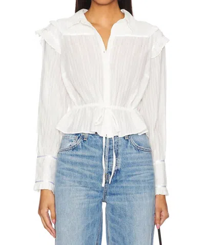Free People Solid Daybreak Blouse In White