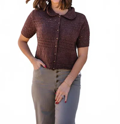 Free People Daylight Button Front Cardigan In French Chocolate In Brown