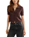 Free People Daylight Cropped Cardigan In Brown