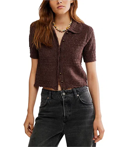Free People Daylight Cropped Cardigan In Brown