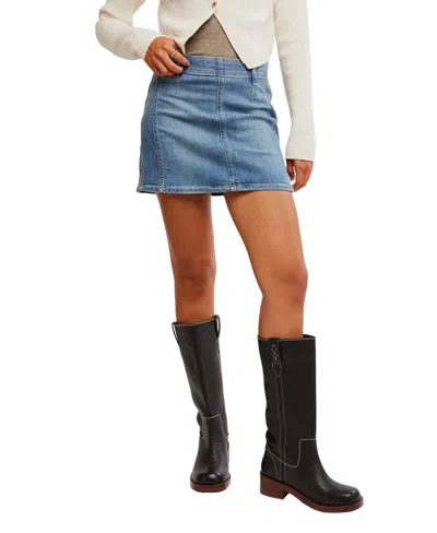 Free People Daylight Denim Mini Skirt In Daybreak In Blue